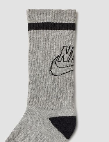 Nike Everyday Crew، أبيض/أسود/رمادي، متوسط ​​(عبوة من قطعتين) in Saudi Arabia