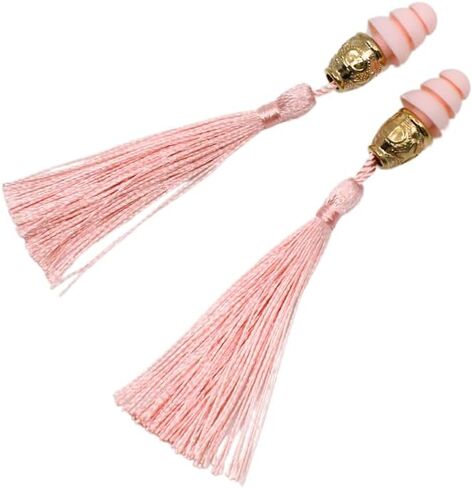 Breakfast at Tiffany's Inspired Tassel Earplug - Perfect for Audrey Hepburn Costume, Decorations, Holly Golightly - Basic Noise Cancelling Fashionable earplugs (Dusty Rose, One Size) in Saudi Arabia