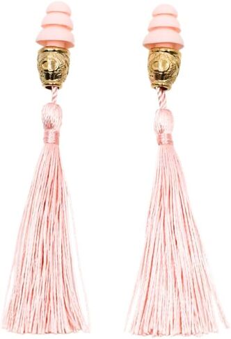 Breakfast at Tiffany's Inspired Tassel Earplug - Perfect for Audrey Hepburn Costume, Decorations, Holly Golightly - Basic Noise Cancelling Fashionable earplugs (Dusty Rose, One Size) in Saudi Arabia