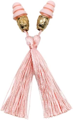 Breakfast at Tiffany's Inspired Tassel Earplug - Perfect for Audrey Hepburn Costume, Decorations, Holly Golightly - Basic Noise Cancelling Fashionable earplugs (Dusty Rose, One Size) in Saudi Arabia