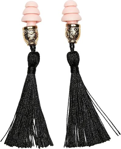 Breakfast at Tiffany's Inspired Tassel Earplug - Perfect for Audrey Hepburn Costume, Decorations, Holly Golightly - Basic Noise Cancelling Fashionable earplugs (Dusty Rose, One Size) in Saudi Arabia