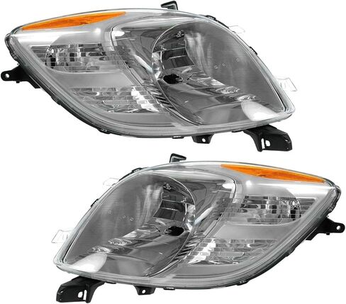 2 Piece Headlight Assembly Set Driver & Passenger Side Compatible with 2007-2008 Toyota Yaris Hatchback TO2502170 TO2503170 in Saudi Arabia