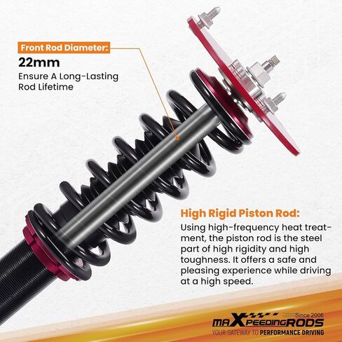 maxpeedingrods Coilovers لكرايسلر نيون 2000-2002، لسيارة دودج نيون سيدان 2000-2005، طقم تعليق كويلوفيرز قابل للتعديل بـ 24 مستوى، مجموعة خفض تعديل الارتفاع باللون الأحمر in Saudi Arabia