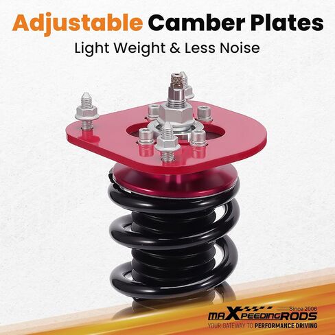 maxpeedingrods Coilovers لكرايسلر نيون 2000-2002، لسيارة دودج نيون سيدان 2000-2005، طقم تعليق كويلوفيرز قابل للتعديل بـ 24 مستوى، مجموعة خفض تعديل الارتفاع باللون الأحمر in Saudi Arabia