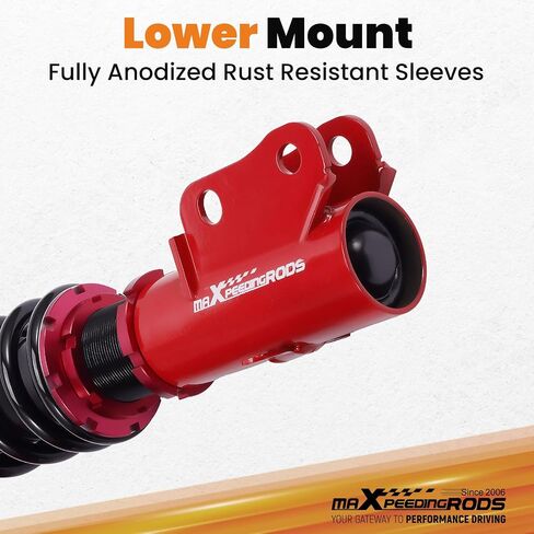 maxpeedingrods Coilovers لكرايسلر نيون 2000-2002، لسيارة دودج نيون سيدان 2000-2005، طقم تعليق كويلوفيرز قابل للتعديل بـ 24 مستوى، مجموعة خفض تعديل الارتفاع باللون الأحمر in Saudi Arabia