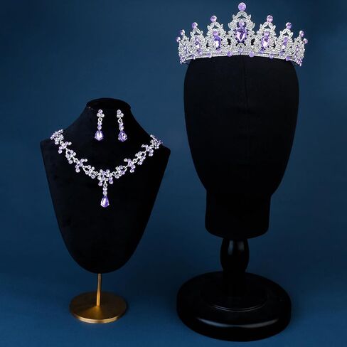 Women Jewelry Set Tiara Set with Earrings and Necklace Gold Gothic Rhinestone Bridesmaid Jewelry Set for Wedding Costume Hair Accessories, Mother's Day Gifts in Saudi Arabia