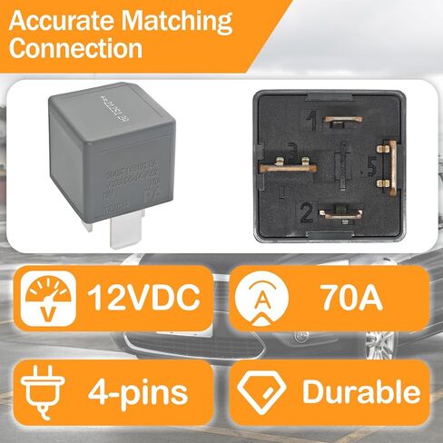مرحل 5M5T14B192EA V23136-J4-X62 - مرحل سيارات 12 فولت 70 أمبير 4 دبابيس للأنظمة الكهربائية - استبدال مباشر لـ 1425754، F80B-14B192-AA in Saudi Arabia