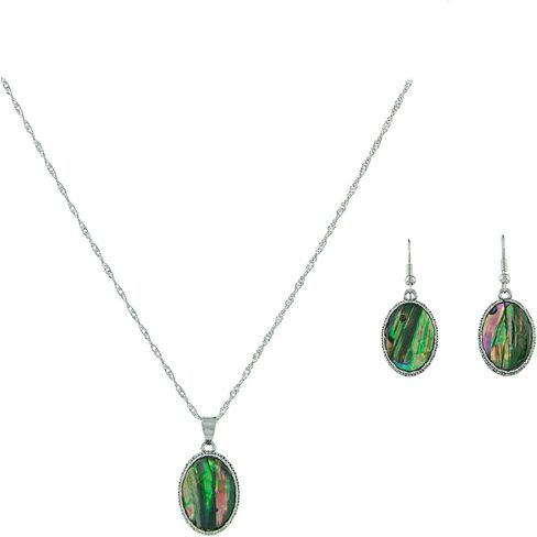Canyon Sky Women's Abalone Shell Pendant, Necklace & Earrings Set in Saudi Arabia