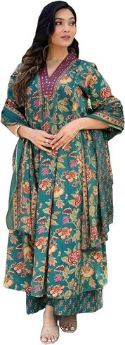 New Women's Anarkali Printed Kurta with Palazzo in Saudi Arabia