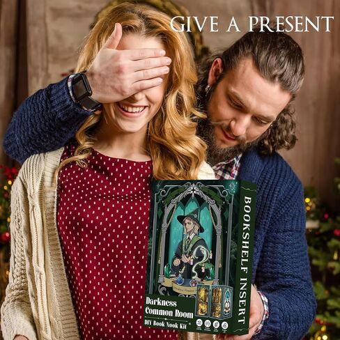 Cutefun DIY Book Nook Kit Birthday Gift for Adults, Teens, Family, DIY Miniature House Booknook Kit Bookshelf Decor 3D Wooden Puzzles for Adults, Tiny Home Model with LED Light (Eternal Bookstore) in Kuwait