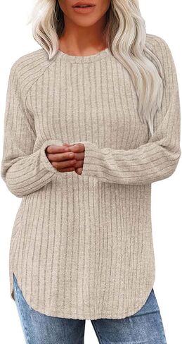 LRMQS Long Sleeve Shirts for Women Trendy Casual Loose Fit Dressy Tunic Tops Fall Fashion 2025 Warm Sweater Holiday Outfits in Saudi Arabia