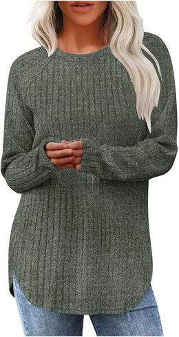 LRMQS Long Sleeve Shirts for Women Trendy Casual Loose Fit Dressy Tunic Tops Fall Fashion 2025 Warm Sweater Holiday Outfits in Saudi Arabia