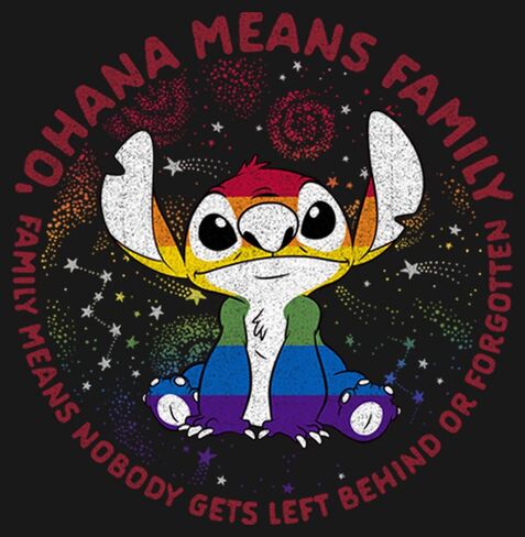 Disney Lilo & Stitch Ohana Pride Girl's Solid Crew Tee in Saudi Arabia