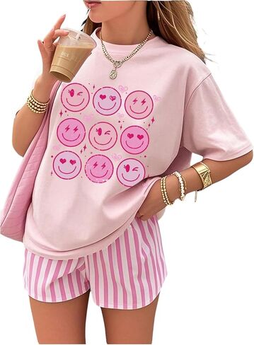 WDIRARA Girl's Cute Graphic T Shirts Crew Neck Short Sleeve Tee Top in Saudi Arabia