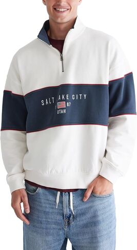AEROPOSTALE Men's Gn Quarter Zip Sweatshirt-SLC in Saudi Arabia