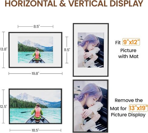 إطار معدني من الألومنيوم مقاس 4x6 من Heimlove، إطار صورة ذهبي مقاس 3.5x5 مع حصيرة أو 4x6 بدون حصيرة لعرض سطح الطاولة والتركيب على الحائط، تتضمن أدوات تعليق على الحائط in Kuwait