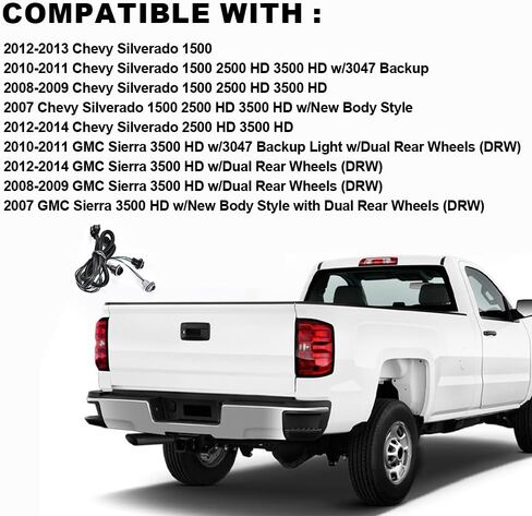 Tail Light Wiring Harness Assembly Rear Lights Compatible with 2007-2014 Chevy Silverado 1500 2500 3500HD/2007-2014 GMC Sierra 3500HD (Right Side) in Saudi Arabia