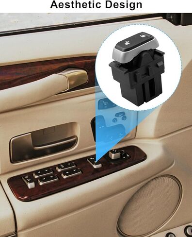استبدال مفتاح قفل باب السيارة 5W1Z14028AA 1S9023 PDS154 650556 مناسب لسيارة Lincol Town Car 2003 2004 2005 2006 2007، زر التحكم في نافذة السائق الأيمن الأمامي باللون الأسود in Saudi Arabia