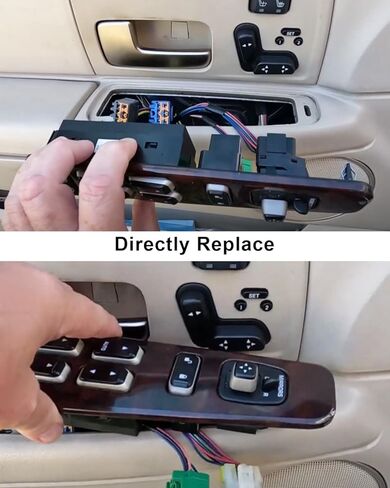 استبدال مفتاح قفل باب السيارة 5W1Z14028AA 1S9023 PDS154 650556 مناسب لسيارة Lincol Town Car 2003 2004 2005 2006 2007، زر التحكم في نافذة السائق الأيمن الأمامي باللون الأسود in Saudi Arabia