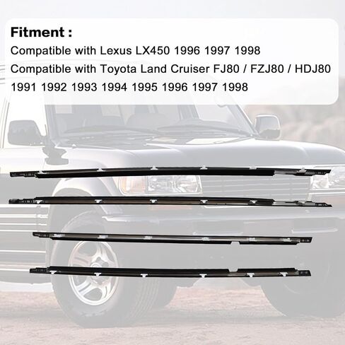 حزام مانع تسرب السير الوقائي لنوافذ الباب الخارجي مناسب لكزس LX450 1996-1998 مناسب لتويوتا لاند كروزر 1991-1997 قوالب آسى #7571060021 7572060021 7573060020 7574060020 in Saudi Arabia