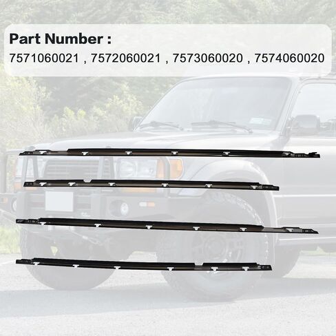حزام مانع تسرب السير الوقائي لنوافذ الباب الخارجي مناسب لكزس LX450 1996-1998 مناسب لتويوتا لاند كروزر 1991-1997 قوالب آسى #7571060021 7572060021 7573060020 7574060020 in Saudi Arabia