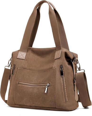 DOURR Women Canvas Shoulder Handbags Casual Cross body Bag Work Travel Commuter Tote in Kuwait