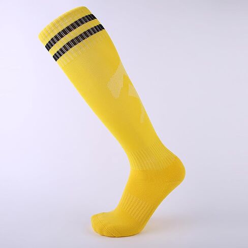Men's Football Socks Thick Bottom Cushioned Sports Socks Sweat Absorption And Breathable Long Tube Striped Football Socks in Saudi Arabia
