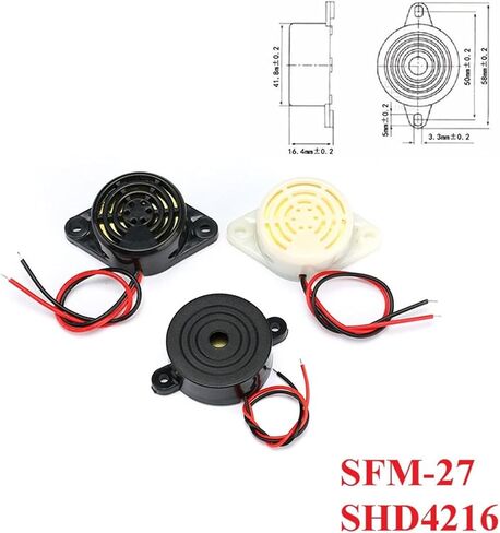 SFM-27 3-24V 12V 95DB صفارة نشطة عالية ديسيبل صفارة إلكترونية إنذار متقطع / مستمر (أبيض مستمر) in Saudi Arabia