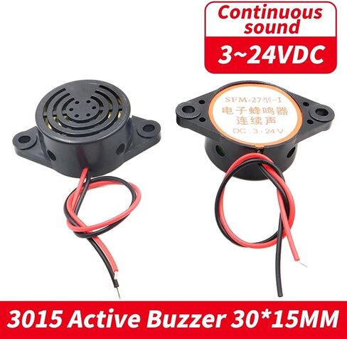 1pcs 100DB 3015 High-Decibel DC3-24V Electronic Buzzer Beep Alarm Continuous Beep Car Van SFM-27 Dimension 30 * 15MM in Saudi Arabia