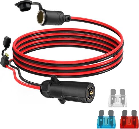 قابس مقطورة 7 اتجاهات لمقبس ولاعة السجائر، موصل ولاعة سجائر أنثى 12AWG 12 فولت 7 دبوس لمقطورة شاحنة RV (5FT) in Saudi Arabia
