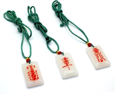Traditional Chinese Ceramic Talisman Pendant - 3.8cm Feng Shui Charm for Protection, Blessings & Spiritual Balance (Hand-Painted Ancient Symbols, Gift Ready) in Saudi Arabia