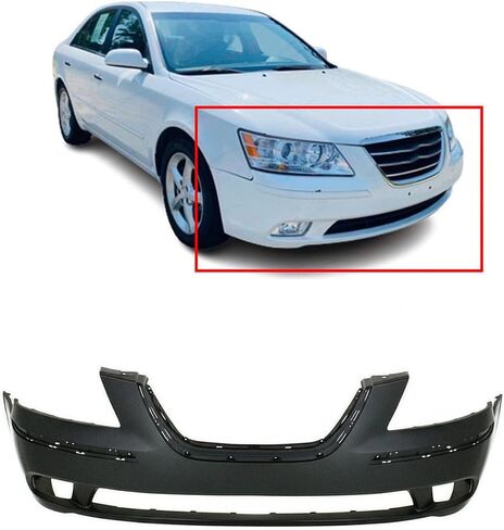FitParts متوافق مع غطاء المصد الأمامي 2009-2010 Hyundai Sonata GLS GL Limited SE Sedan 09-10. جديدة ومعدة وجاهزة للطلاء. مع فتحات مصابيح الضباب. HY1000178 865110A700 in Saudi Arabia