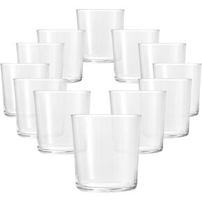 أدوات زجاجية للديكور الأساسي من بورميولي روكو - مجموعة مكونة من 12 كوبًا صغيرًا للشرب بوزن 7.5 أونصة للمياه والمشروبات والكوكتيلات وحاملات الشموع - أكواب زجاجية شفافة مقواة بسعة 7.5 أونصة in Kuwait