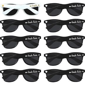 LADY&HOME 10 عبوات من النظارات الشمسية لحفلات العزوبية، نظارات شمسية لوصيفات العروس وقبيلة العروس لحفلات الزفاف، وحفلات الزفاف (أسود) in Kuwait