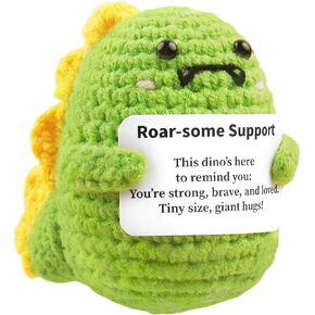 Positive Emotional Support Crochet Animals Dinosaur, Small Mini Funny Birthday Gifts for Women Men Christmas, Thanksgiving Bosses Day Retirement Gift, Handmade Inspirational Decoration Things in Saudi Arabia