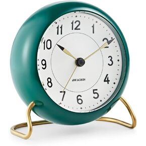 Arne Jacobsen Table Clock Diameter 11 cm Station Original Design Snooze Function Blue in Saudi Arabia