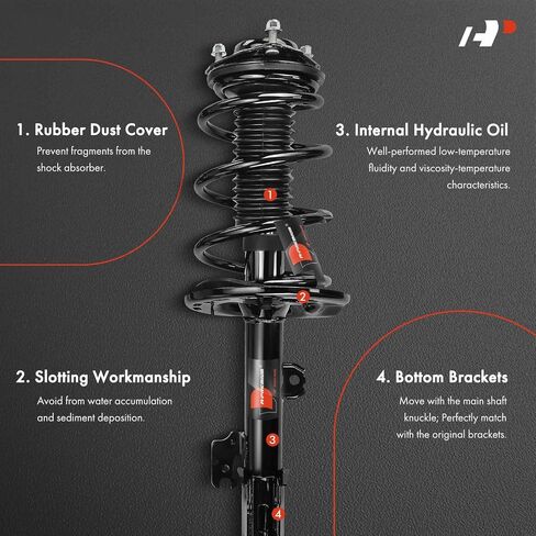 A-Premium Front Complete Strut and Coil Spring Assembly Compatible with Toyota Highlander 2014 2015 2016 2017 2018, 3.5L, 2-PC Set in Saudi Arabia