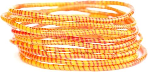 NewCharms 10 Orange and Red Recycled Flip Flop Bracelets Hand Made in Africa in Saudi Arabia