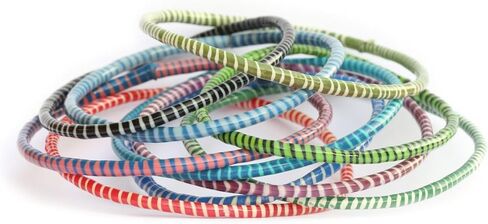 NewCharms 10 Orange and Red Recycled Flip Flop Bracelets Hand Made in Africa in Saudi Arabia