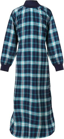 Metropolitan Womens Long Sleeve Flannel Nightgown Zippered Housecoats for Women in Saudi Arabia