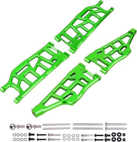 HobbyPark Anodized Aluminum Lower Arms for Arrma Kraton, Notorious, Talion, Outcast 6S Blx – High-Performance Front & Rear Upgrade Set (4-Pack) (Green) in Saudi Arabia