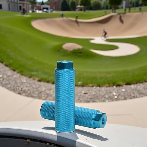 2 Pcs Blue Bike Pegs, Aluminum Anti-Skid BMX Bicycle Foot Pegs for Mountain Bike Cycling, Stunt Pegs Fit 3/8 inch Axles, Bike Pegs Accessories﻿ in Saudi Arabia