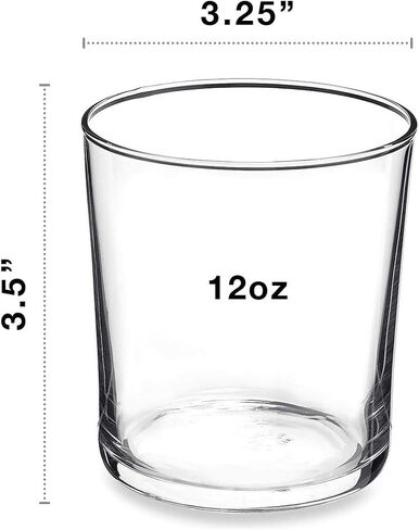 Bormioli Rocco Essential Decor Glassware – Set Of 12 Mini 7.5 Ounce Drinking Glasses For Water, Beverages ,Cocktails & Candle Holders – 7.5oz Clear Tempered Glass Tumblers in Kuwait