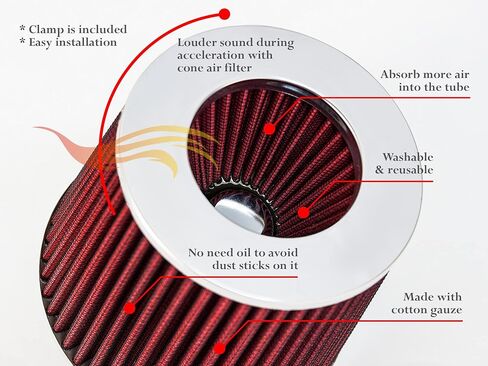 Rtunes Racing Short Ram Air Intake Airflow Inductions Kit + Filter Combo For 94-96 Roadmaster / 94-96 Fleetwood / 94-96 Chevy Impala SS/Caprice 4.3L 5.7L V8 (Red) in Saudi Arabia