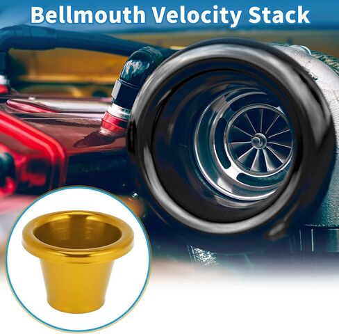 Velocity Stack Bellmouth Durable 1.85" ID 3.39" OD Turbo Engine Air Intake Aluminum Alloy Silver Tone in Saudi Arabia