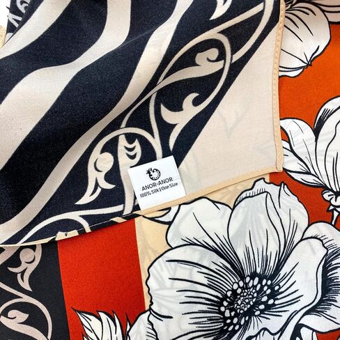 100% Silk Square Scarf 35" Zuhra Floral Gradient Lightweight Headscarf with Gift Packaging in Saudi Arabia