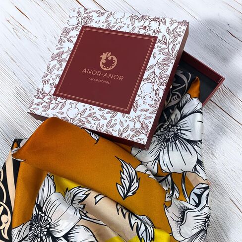100% Silk Square Scarf 35" Zuhra Floral Gradient Lightweight Headscarf with Gift Packaging in Saudi Arabia