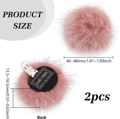 PH PandaHall 2pcs Mink Fur Pom Shoe Clips 1.8inch Detachable Shoe Clips Decoration Shoe Buckle Plush Shoe Charms High Heels Shoe Clip for Lady Boots Hat Flats Clothing Handbag in Saudi Arabia