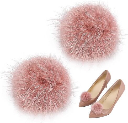 PH PandaHall 2pcs Mink Fur Pom Shoe Clips 1.8inch Detachable Shoe Clips Decoration Shoe Buckle Plush Shoe Charms High Heels Shoe Clip for Lady Boots Hat Flats Clothing Handbag in Saudi Arabia