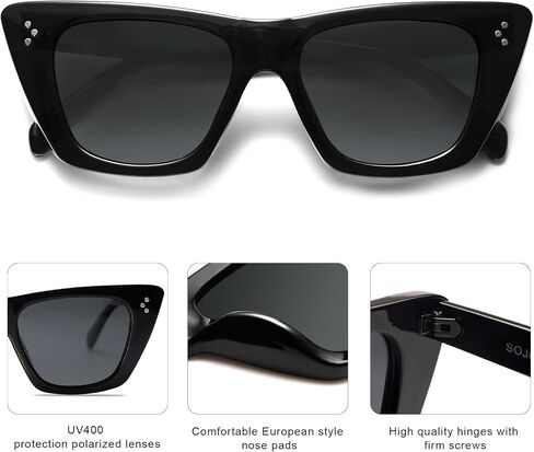 SOJOS Retro Trendy Cat Eye Polarized Sunglasses for Women Cute Stylish UV400 Sunnies SJ2199 in Saudi Arabia